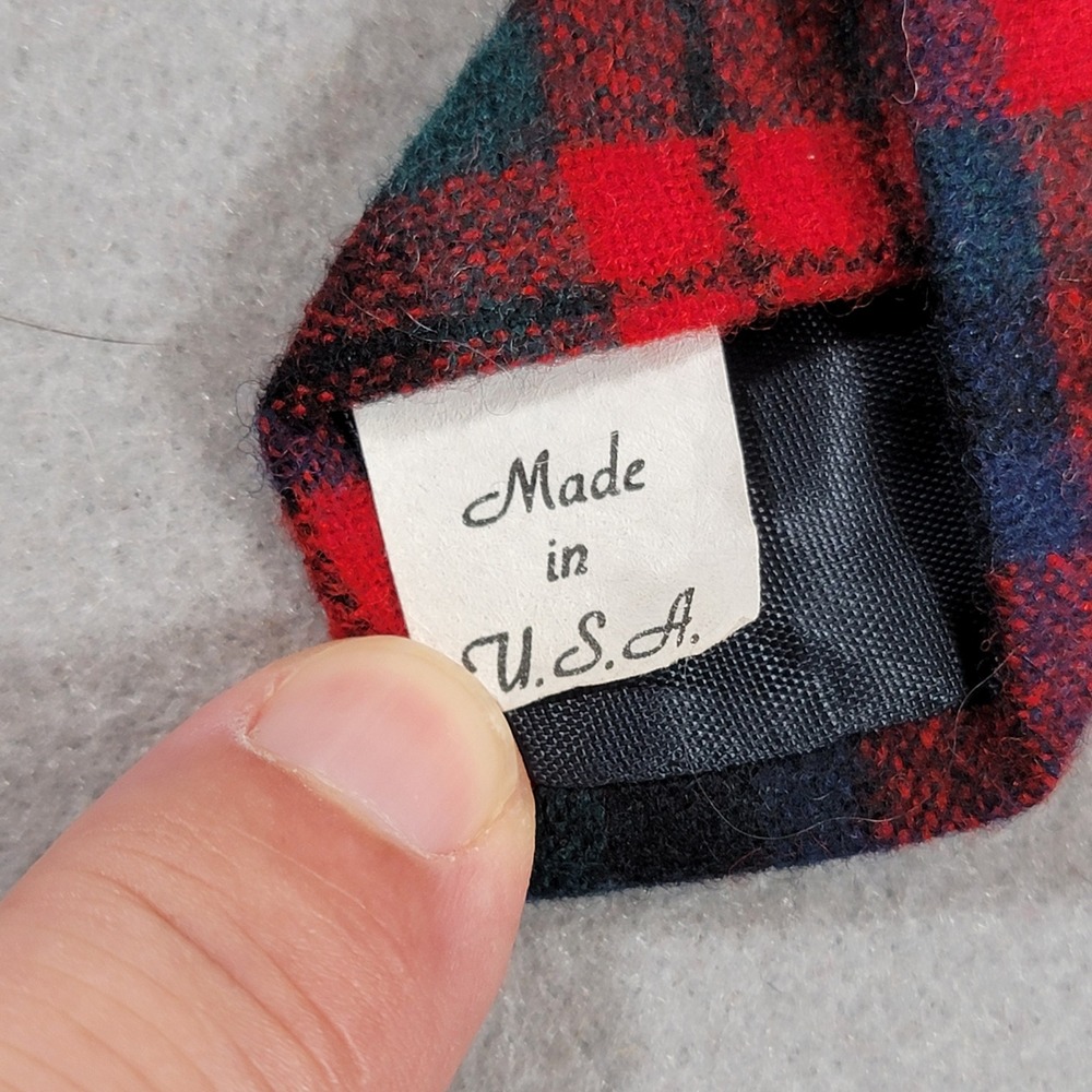 Vintage Pendleton Necktie Tartan Plaid 100% Virgin Wool Red Green Navy Men's Tie - Picture 4 of 8